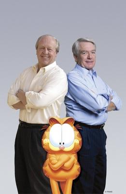 Jim Davis, 75. Geburtstag am 28. Juli Charles Schwab (re., GBR/CEO Charles Schwab Corporation) und Cartoonist Jim Davis-stock-foto