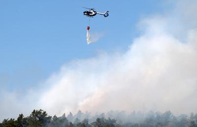 Waldbrand in Wendelstein , Zahlreiche Feuerwehr im Einsatz , in Wendelstein , Bayern , Deutschland . Juni 24, 2025 . Pho-stock-foto