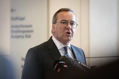 Bundestag, Pressestatement, Bundesverteidigungsminister, Boris Pistorius-stock-foto