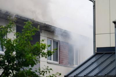 GER, Feuer/Brand in einer Fluechtlingsunterkunft in Hamburg-Volksdorf, 24.06.2025-stock-foto