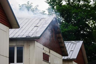 GER, Feuer/Brand in einer Fluechtlingsunterkunft in Hamburg-Volksdorf, 24.06.2025-stock-foto