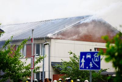 GER, Feuer/Brand in einer Fluechtlingsunterkunft in Hamburg-Volksdorf, 24.06.2025-stock-foto