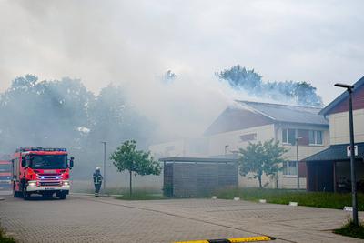 GER, Feuer/Brand in einer Fluechtlingsunterkunft in Hamburg-Volksdorf, 24.06.2025-stock-foto