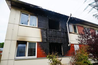 GER, Feuer/Brand in einer Fluechtlingsunterkunft in Hamburg-Volksdorf, 24.06.2025-stock-foto