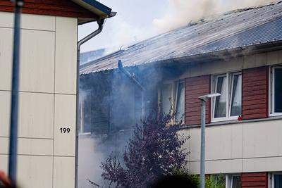 GER, Feuer/Brand in einer Fluechtlingsunterkunft in Hamburg-Volksdorf, 24.06.2025-stock-foto