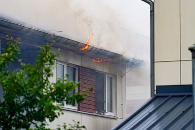 GER, Feuer/Brand in einer Fluechtlingsunterkunft in Hamburg-Volksdorf, 24.06.2025-stock-foto