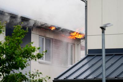 GER, Feuer/Brand in einer Fluechtlingsunterkunft in Hamburg-Volksdorf, 24.06.2025-stock-foto