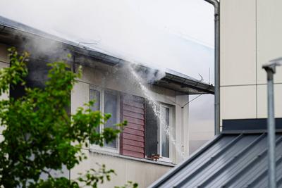 GER, Feuer/Brand in einer Fluechtlingsunterkunft in Hamburg-Volksdorf, 24.06.2025-stock-foto