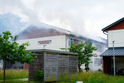 GER, Feuer/Brand in einer Fluechtlingsunterkunft in Hamburg-Volksdorf, 24.06.2025-stock-foto