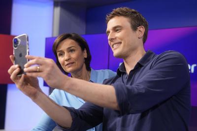 Sandra Maischberger, Constantin Schreiber-stock-foto