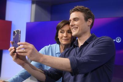 Sandra Maischberger, Constantin Schreiber-stock-foto