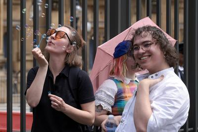 'Bathroom ban' - Trans+ Solidarity Alliance protest-stock-photo
