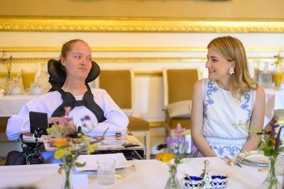 Princess Elisabeth of Belgium welcomes young patients at the Royal Palace-stock-foto