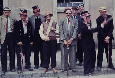 Party GER,20260101, Aufnahme ca. 1950, Silvester, Party mit verkleideten G?sten *** Party GER,20260101, photo ca. 1950,-stock-photo