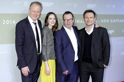 Stellan Skarsgard Stacy Martin Lars von Trier and Christian Slater attending the NRW Reception at-stock-foto