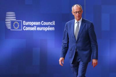 Br?ssel, Belgien, 26.06.2025: Europa-Geb?ude: Europ?ischer Rat: Bundeskanzler Friedrich Merz (CDU) kommt an *** Brussels-stock-photo