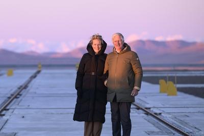 King Philippe And Queen Mathilde Visit The Republic Of Chile-stock-foto
