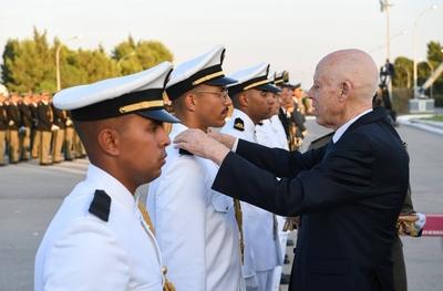 Tunisian President Kais Saied presides over the graduation ceremony of the 55th batch of the three military academies-stock-foto