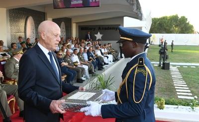 Tunisian President Kais Saied presides over the graduation ceremony of the 55th batch of the three military academies-stock-foto