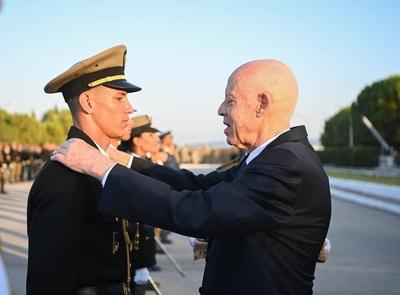 Tunisian President Kais Saied presides over the graduation ceremony of the 55th batch of the three military academies-stock-foto