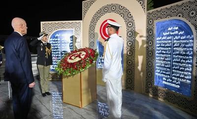 Tunisian President Kais Saied presides over the graduation ceremony of the 55th batch of the three military academies-stock-foto