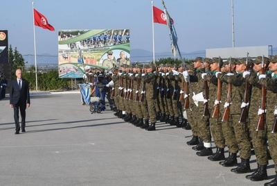 Tunisian President Kais Saied presides over the graduation ceremony of the 55th batch of the three military academies-stock-foto