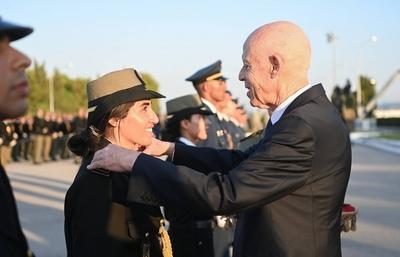 Tunisian President Kais Saied presides over the graduation ceremony of the 55th batch of the three military academies-stock-foto