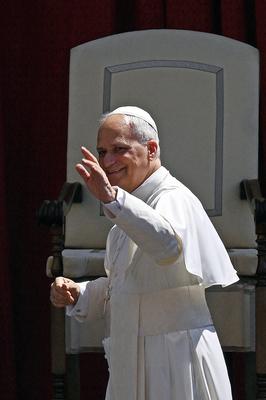 ITALY -   POPE LEO XIV  LEADS AN AUDIENCE ON THE INETRENATIONAL DAY AGAINST DRUG ABUSE AND ILLICIT TRAFFICKING IN SAN DAMASO COURTYARD IN  THE VATICAN   - 2025/6/26-stock-foto