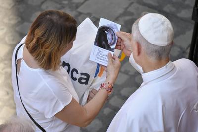 ITALY -   POPE LEO XIV  LEADS AN AUDIENCE ON THE INETRENATIONAL DAY AGAINST DRUG ABUSE AND ILLICIT TRAFFICKING IN SAN DAMASO COURTYARD IN  THE VATICAN   - 2025/6/26-stock-foto