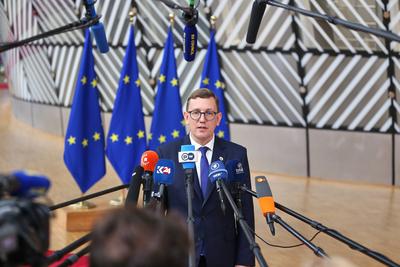 Br?ssel, Belgien, 26.06.2025: Europa-Geb?ude: Europ?ischer Rat: Kristen Michal, Premierminister von Estland *** Brussels-stock-photo