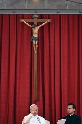 ITALY -   POPE LEO XIV  LEADS AN AUDIENCE ON THE INETRENATIONAL DAY AGAINST DRUG ABUSE AND ILLICIT TRAFFICKING IN SAN DAMASO COURTYARD IN  THE VATICAN   - 2025/6/26-stock-foto