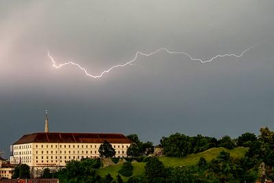Wetter, Gewitter, Blitz-stock-foto