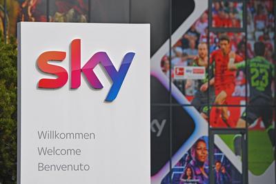 SKY Pay TV Sender,Hauptsitz in Unterfoehring bei Muenchen-stock-foto