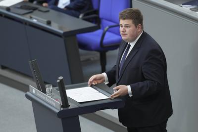 Deutscher Bundestag, 14. Plenarsitzung-stock-foto