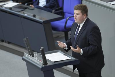 Deutscher Bundestag, 14. Plenarsitzung-stock-foto
