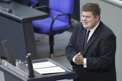 Deutscher Bundestag, 14. Plenarsitzung-stock-foto