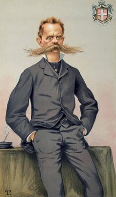 Karrikatur von Umberto I., Humbert I., Umberto Rainerio Carlo Emanuele Giovanni Maria Ferdinando Eugenio di Savoia (14.-stock-foto