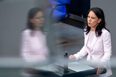 Letzte Rede Annalena Baerbock-stock-foto