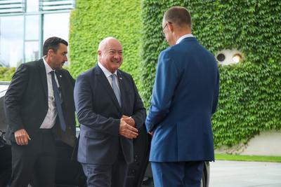 Bundeskanzler Merz empf?ngt den Oesterreichischen Bundeskanzler Stocker-stock-foto