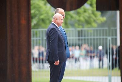 Bundeskanzler Merz empf?ngt den Oesterreichischen Bundeskanzler Stocker-stock-foto