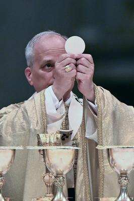 ITALY -   POPE LEO XIV  LEADS A ,ASS WITH PRIESTLY ORDINATIONS INSIDE THE ST PETER'S BASILICA AT THE VATICAN   - 2025/6/27-stock-foto
