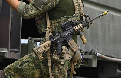 Beim Grand Crossing 2025 sind Soldatinnen und Soldaten aus Deutschland,Gro?britanien,Italien und den Niederlanden im Ein-stock-foto