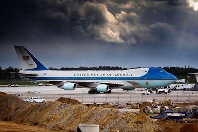 Bilder des Tages Hannover Die Airforce One auf dem Rollfeld am Hannover Airport, The the Airforce One at Hannover Airpo-stock-foto