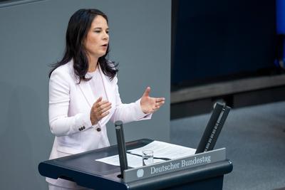 Letzte Rede Annalena Baerbock-stock-foto