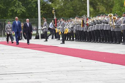 Bundeskanzler Merz empfaengt den Oesterreichischen Bundeskanzler Stocker-stock-foto