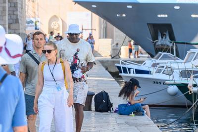 Croatia, Dubrovnik, 270625. The famous basketball star Michael Jordan visited Dubrovnik with his company during his tour-stock-foto