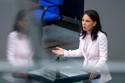 Letzte Rede Annalena Baerbock-stock-foto