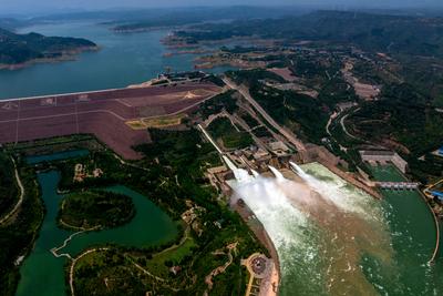 Yellow River Xiaolangdi Water Control Project-stock-foto