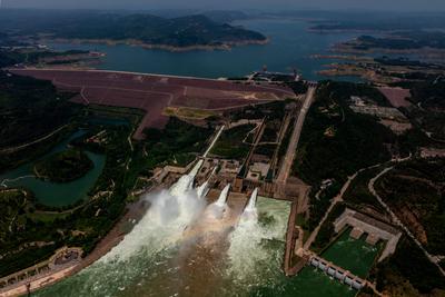 Yellow River Xiaolangdi Water Control Project-stock-foto