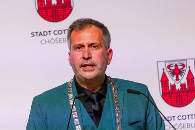 Tobias Schick - Oberbuergermeister von Cottbus-stock-foto